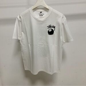 Stussy White Short Sleeve Tee with Black Graphic